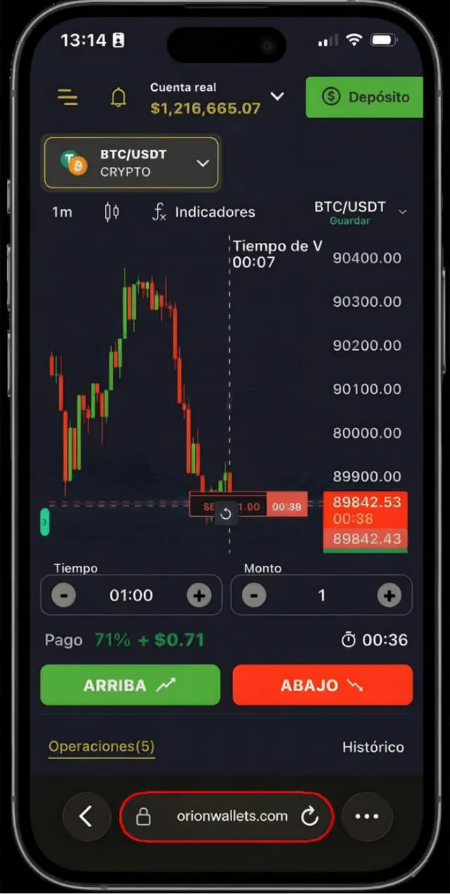 App de Ledger Broker en el celular